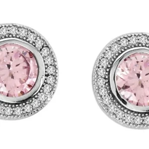 Kelly Herd Pink Round Earrings