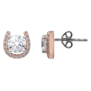 Kelly Herd RoseGold Plated Horseshoe Stud Earrings