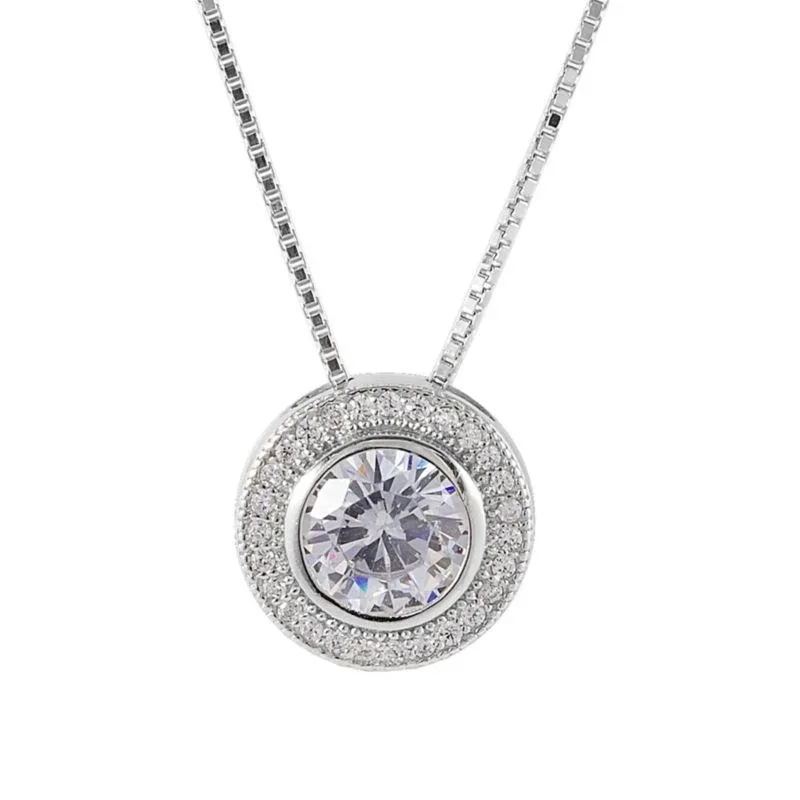 Kelly Herd Round Bezel Set Pave Necklace