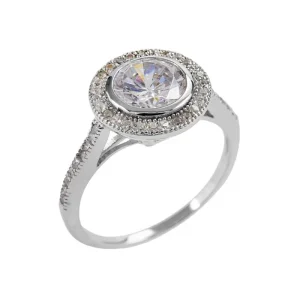 Kelly Herd Round Bezel Set Pave Ring