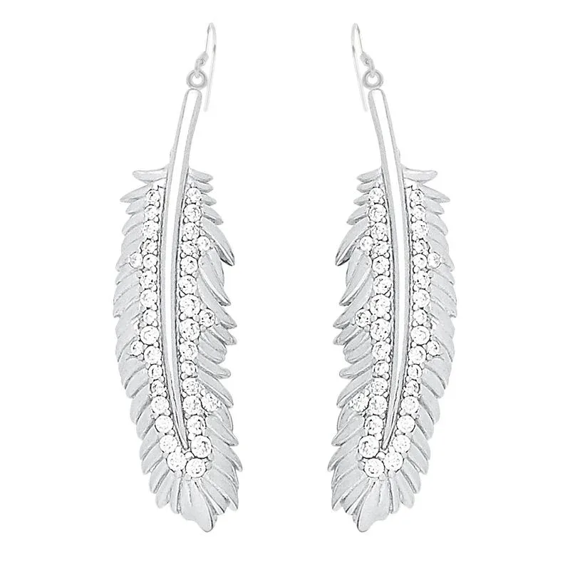 Kelly Herd Shimmering Feather Dangle Earrings