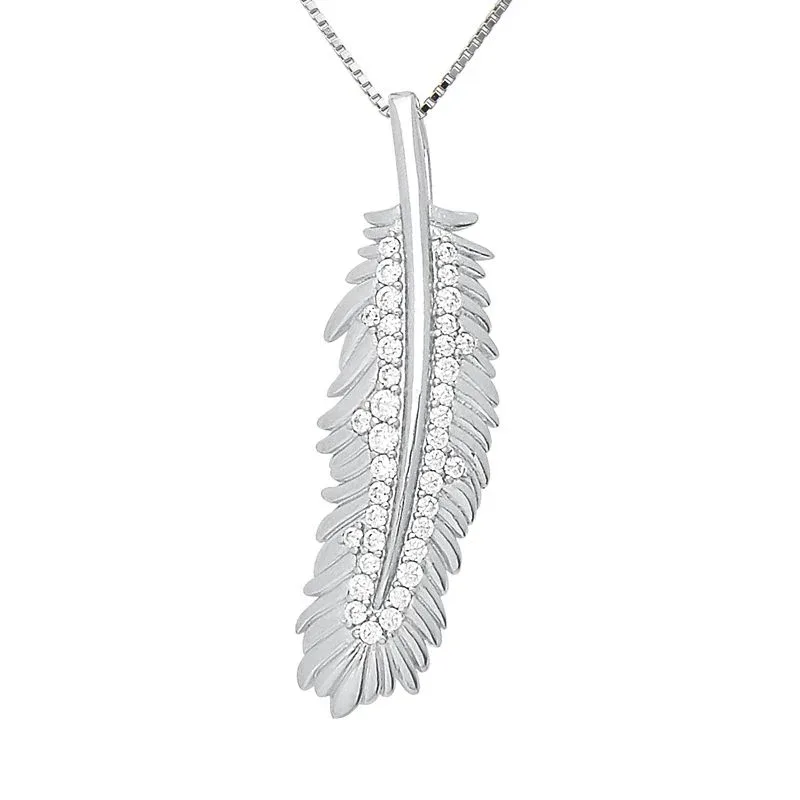 Kelly Herd Shimmering Feather Pendant Necklace