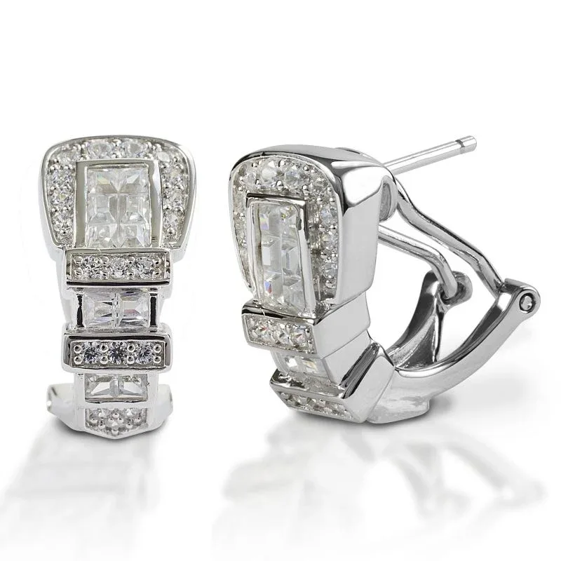 Kelly Herd Silver Pave Buckle Ring 6
