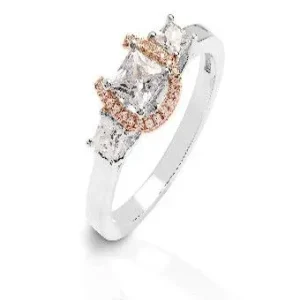 Kelly Herd Small Princess Rose Gold 3 Stone Ring