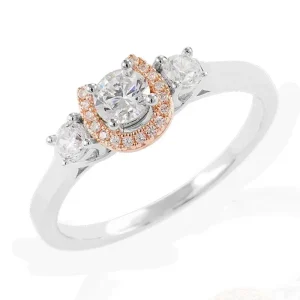 Kelly Herd Small Three Stone Rose Horseshoe Ring
