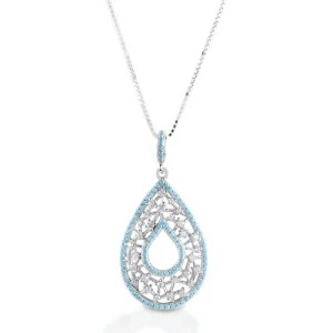 Kelly Herd Turquoise and Clear Teardrop Pendant