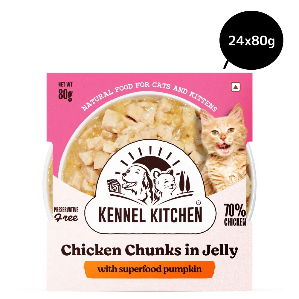 Kennel Kitchen Chicken Chunks in Jelly with Superfood Pumkin Cat Wet Food - Image 2