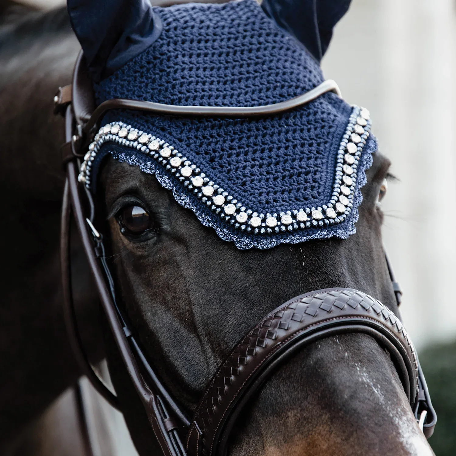 Kentucky Horsewear Wellington Big Stone & Pearl Fly Veil - Image 2