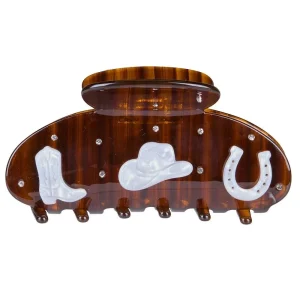 Kenzkustomz Brown Cowgirl Charm Hair Clip
