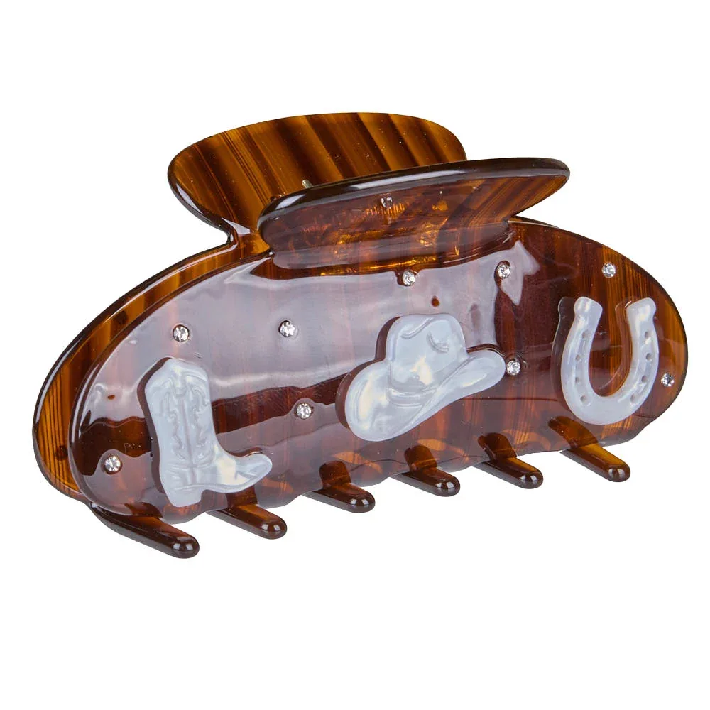 Kenzkustomz Brown Cowgirl Charm Hair Clip - Image 2