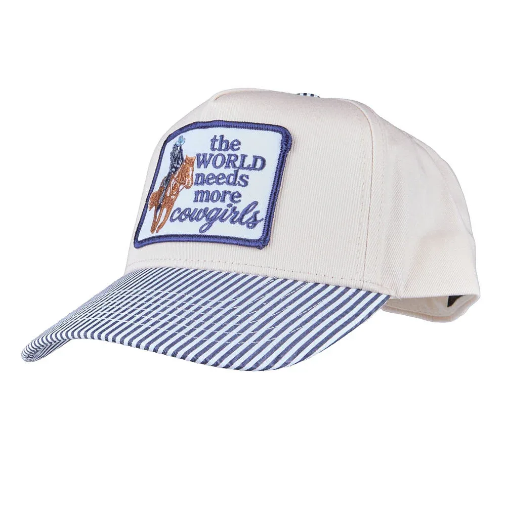 Kenzkustomz The World Needs More Cowgirls Blue Striped Cap - Image 2