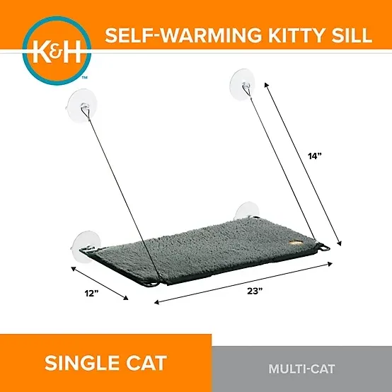 K&H Pet Products Window Lounger Cat Hammock Self-Warming, 12 in. x 23 in. - Image 2