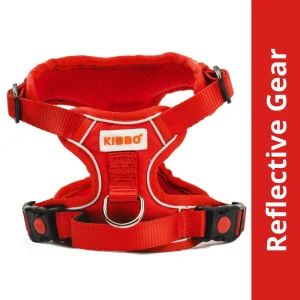 Kibbo Reflective Vest Harness with Dual Lock Buckle for Dogs (Red)