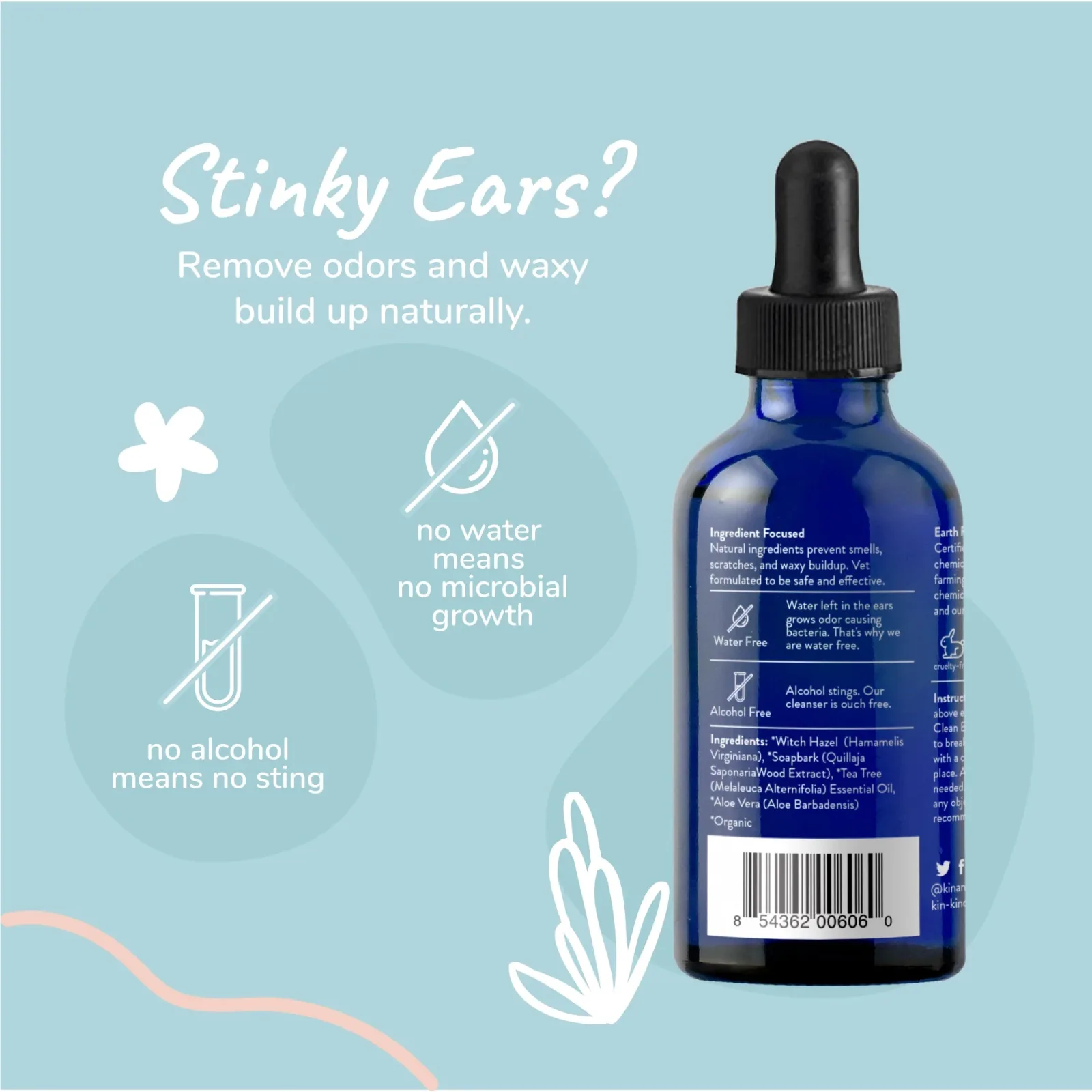 Kin+Kind Clean Ears 4 oz Organic Dog Ear Cleaner - Image 2