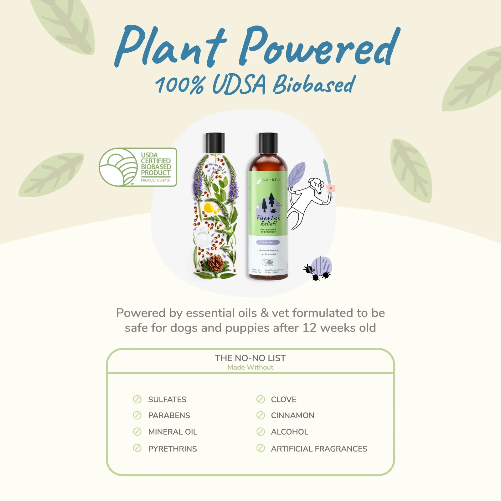 Kin+Kind Flea & Tick Lavender Pet Shampoo 12 oz - Image 2