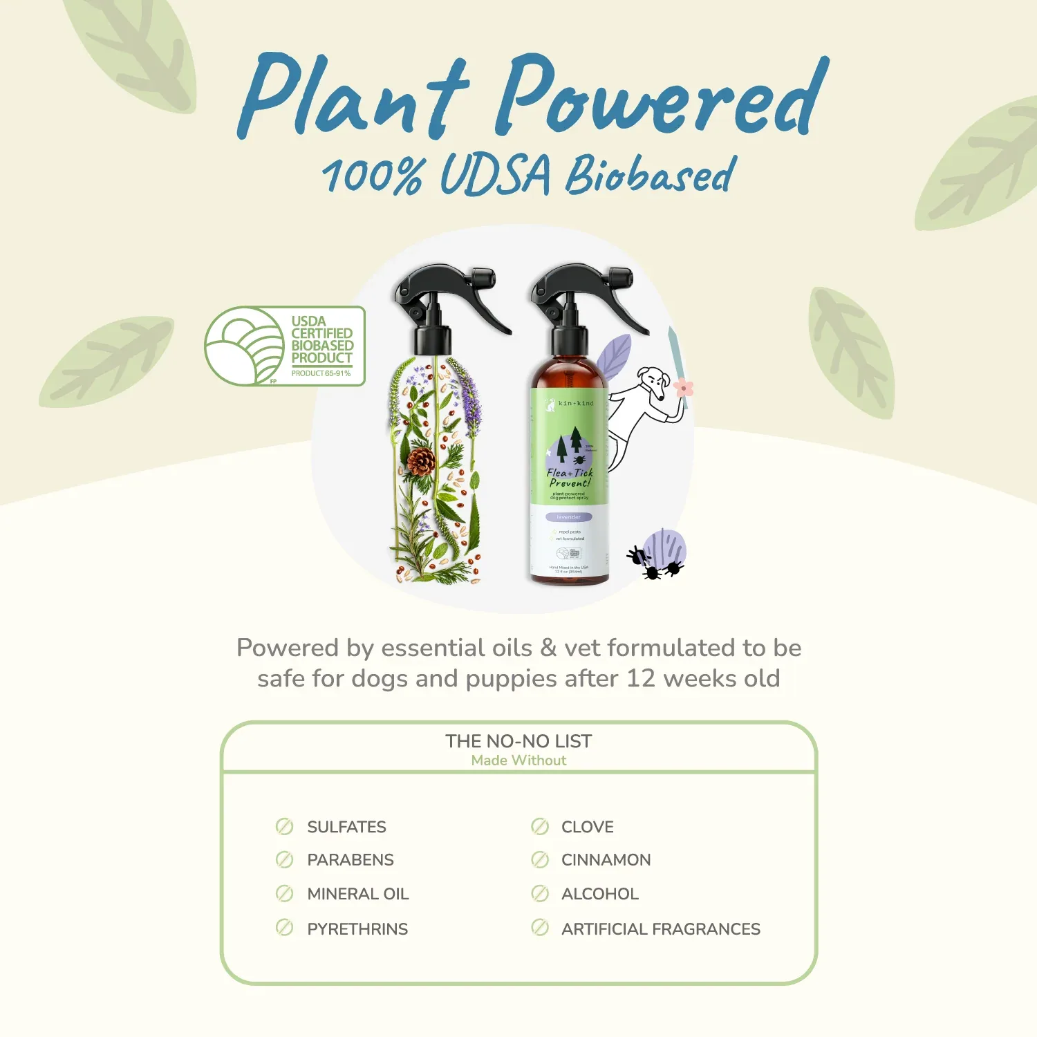 Kin+Kind Flea & Tick Lavender Protect Spray 12 oz - Image 2