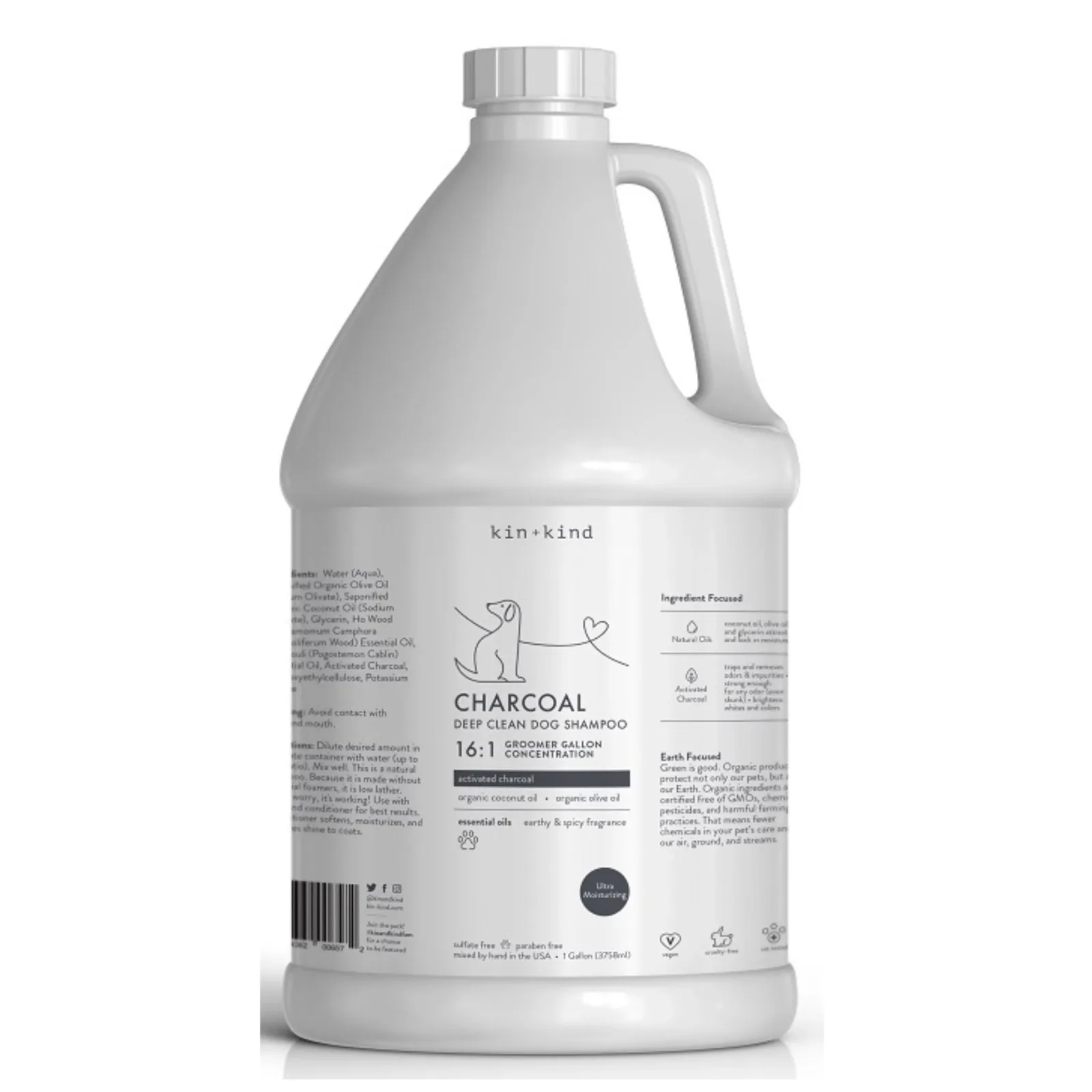 Kin+Kind Groomer Gallon Charcoal 128 oz. 16: 1 Dilution
