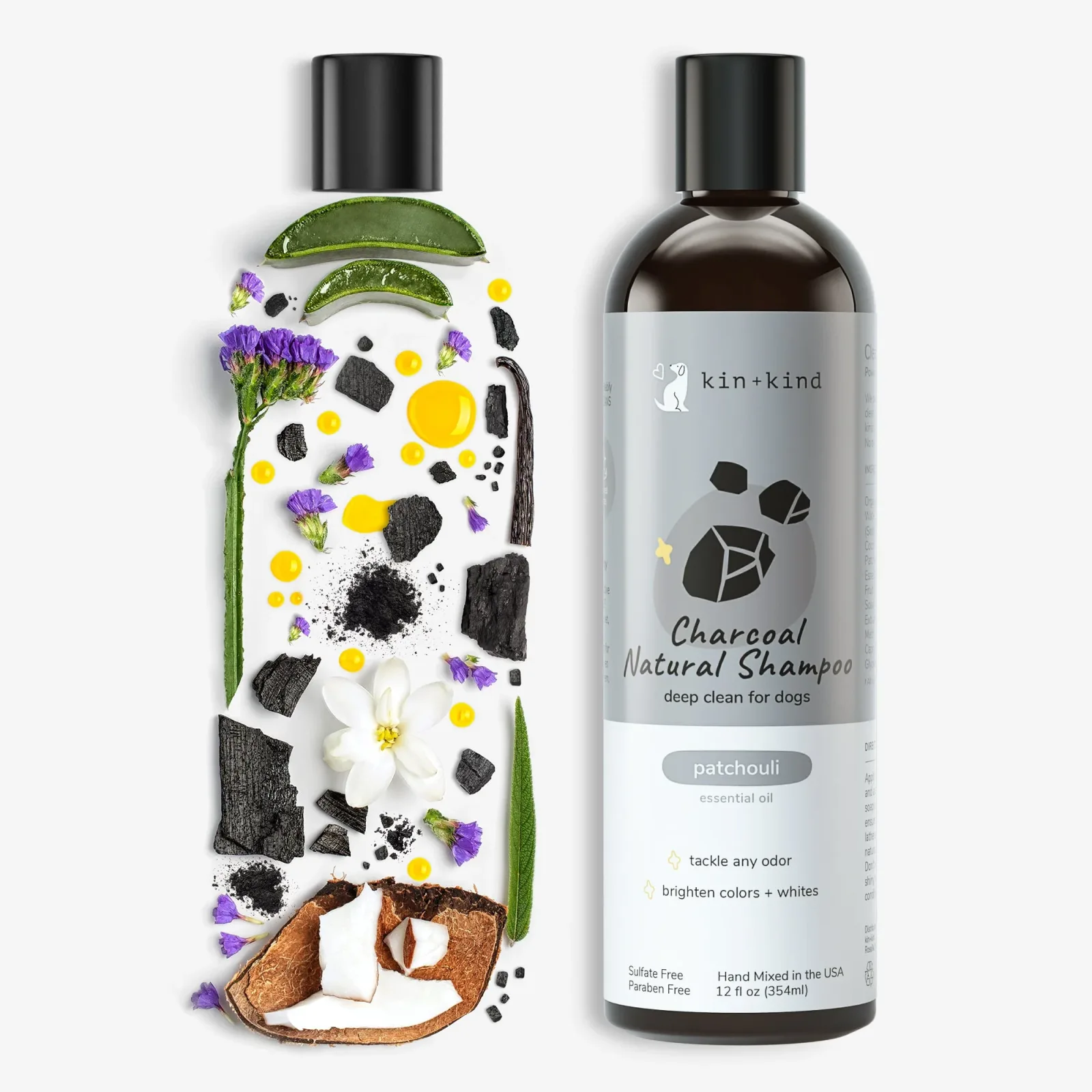 Kin+Kind Pet Shampoo Charcoal 12 oz. Patchouli - Image 2
