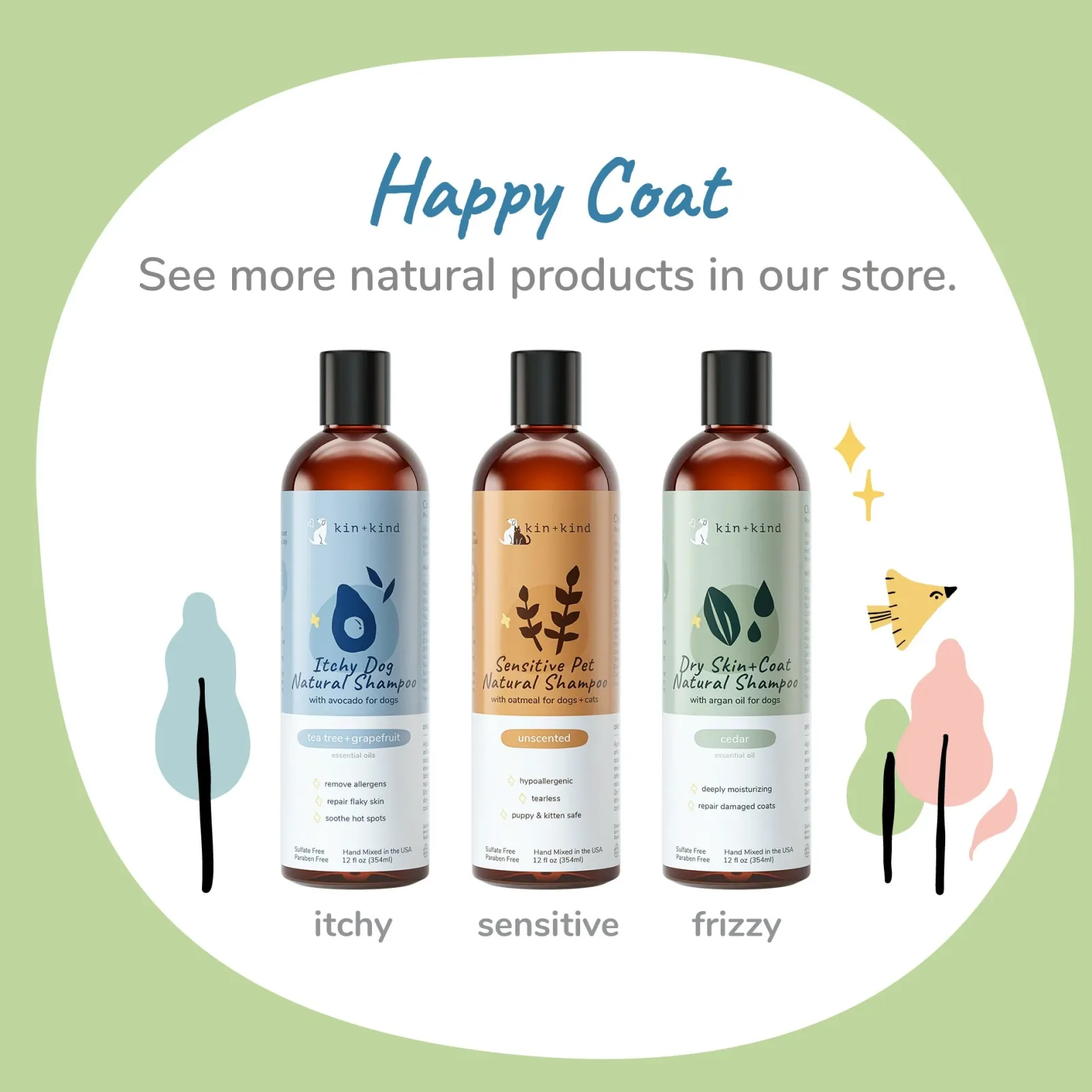 Kin+Kind Pet Shampoo Deep Clean Almond+Vanilla 12 oz - Image 2