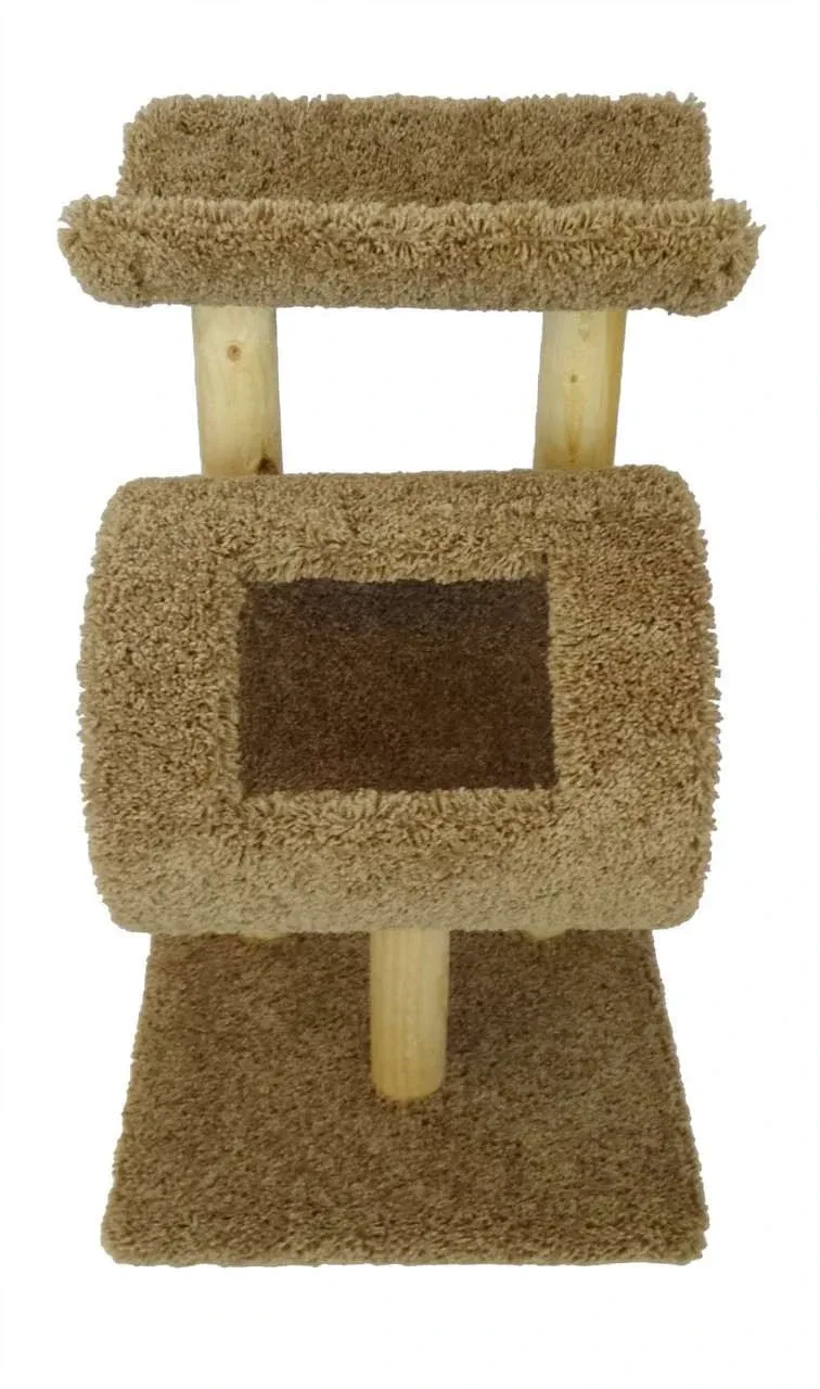 Kitty Cat Tree — Solid Wood Multi-Level Cat Tower for Play & Lounging