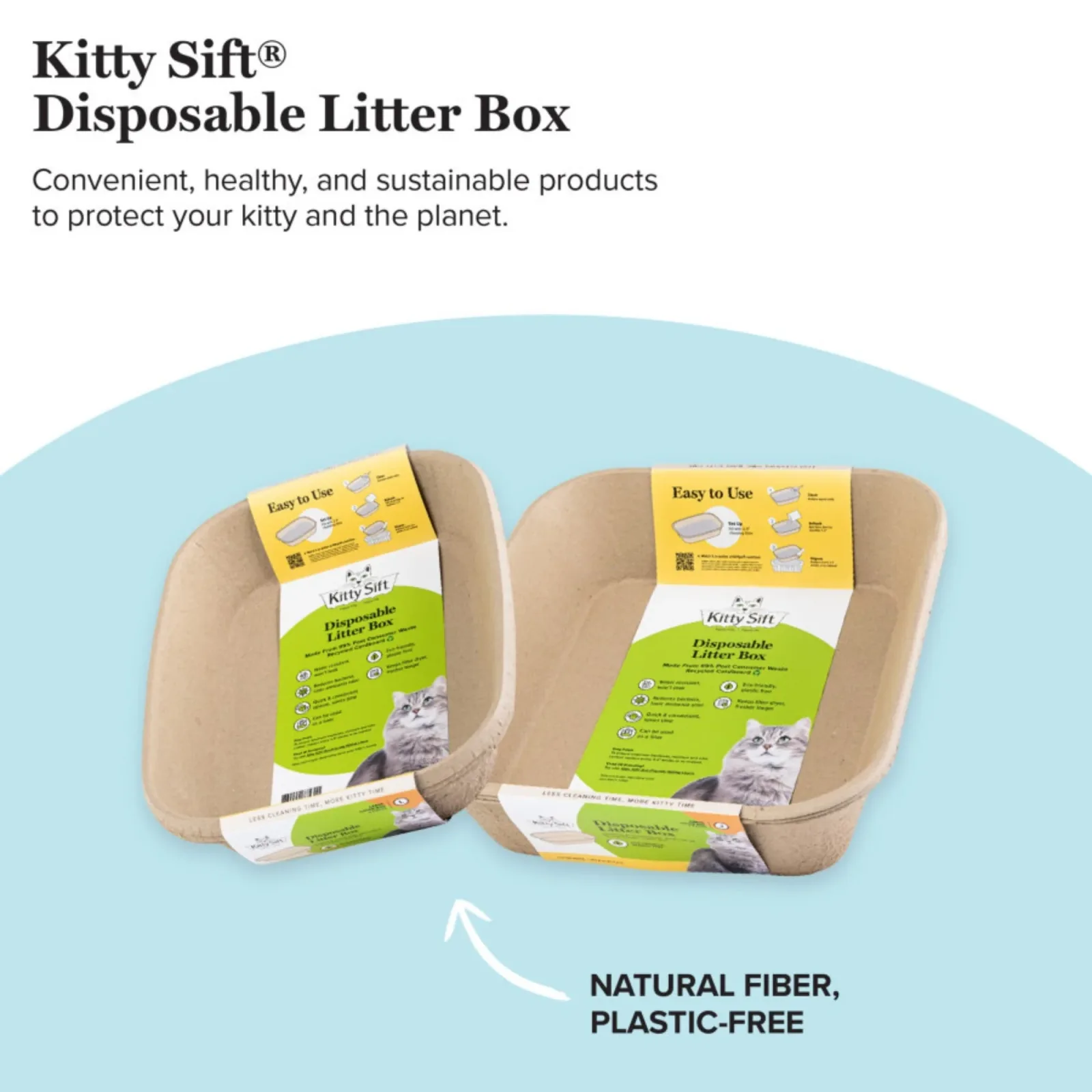 Kitty Sift Disposable Cat Litter Box Large, 3-Count - Image 2