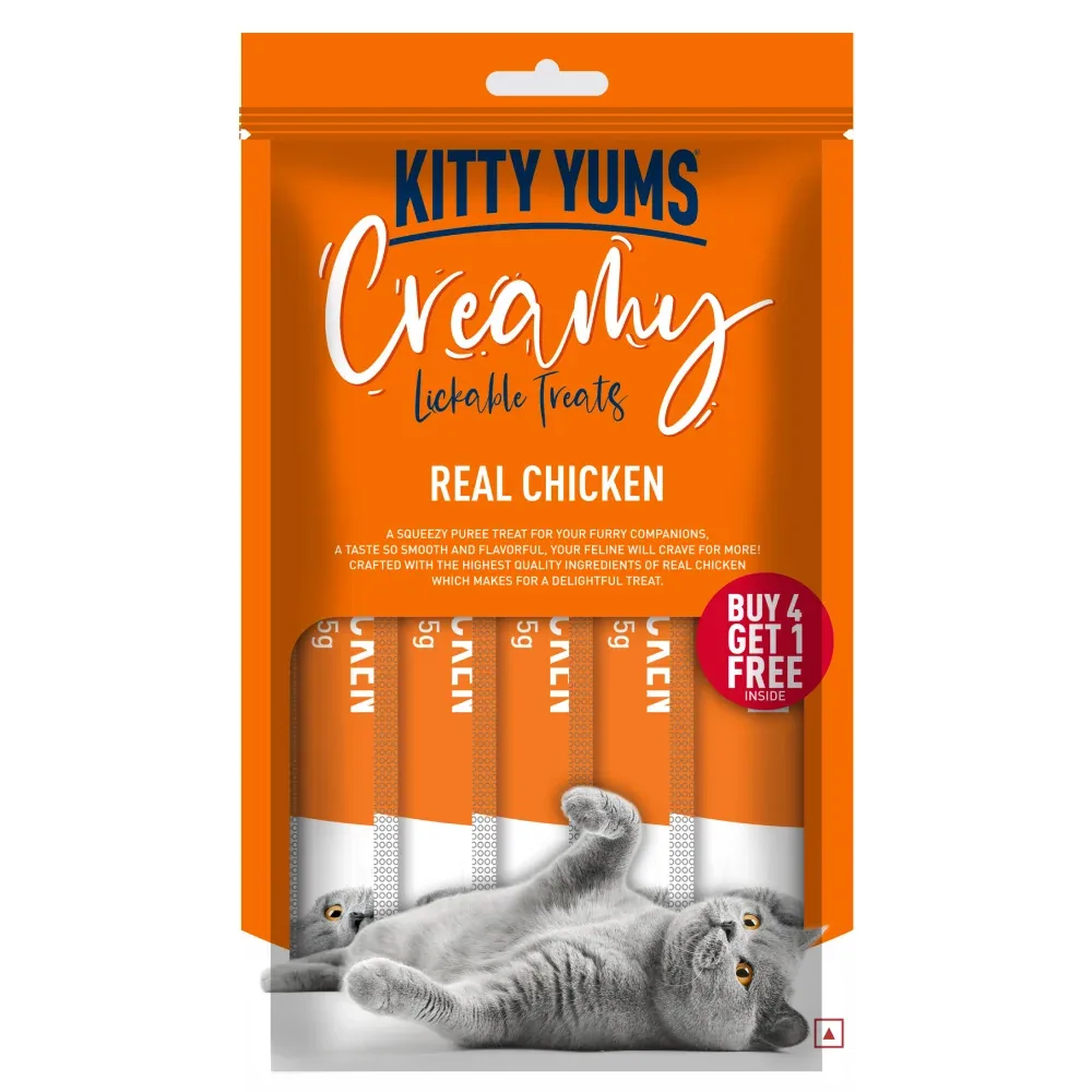 Kitty Yums Real Chicken and Seafood Medley Creamy Cat Treats Combo - Image 2