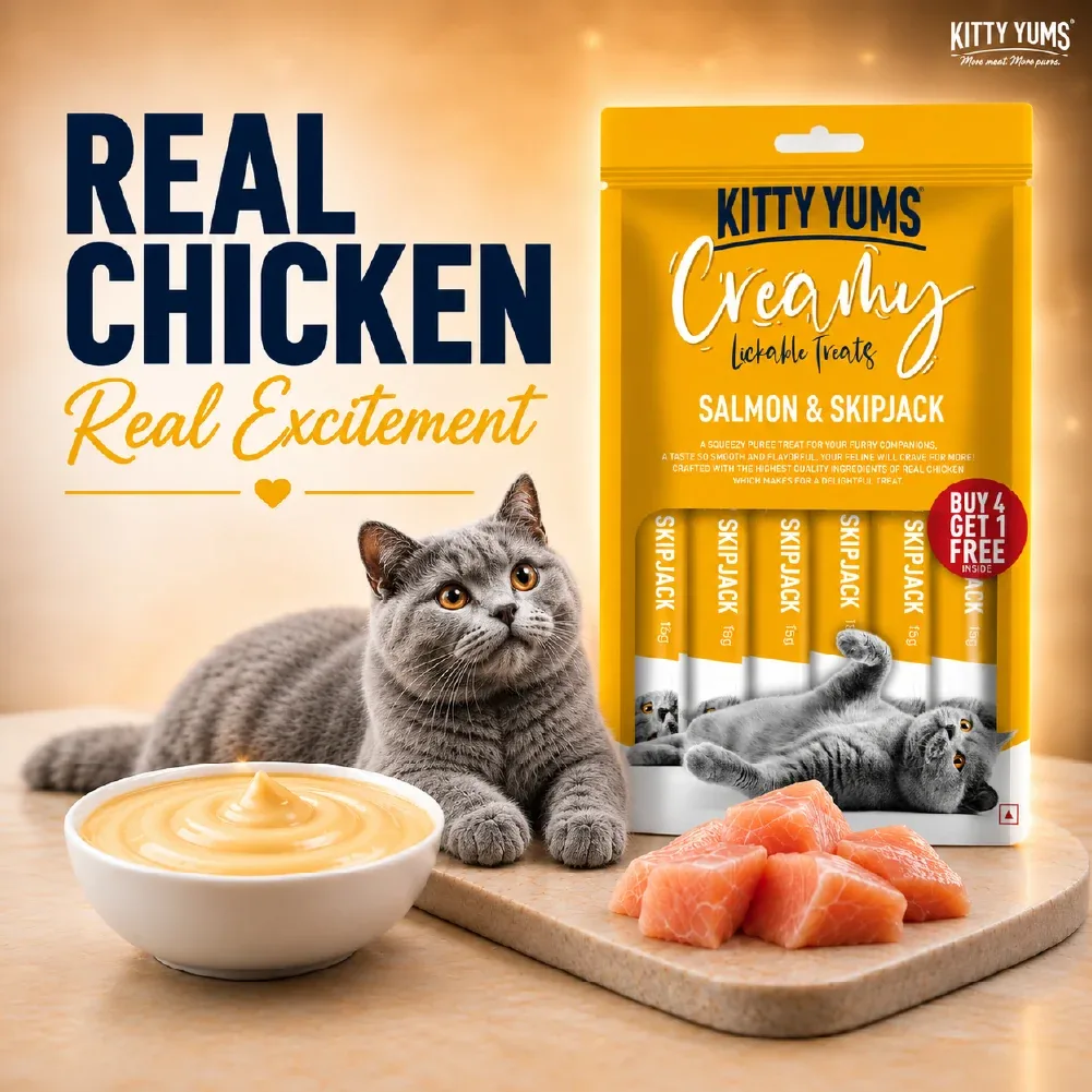 Kitty Yums Salmon & Skipjack Creamy Cat Treats - Image 2