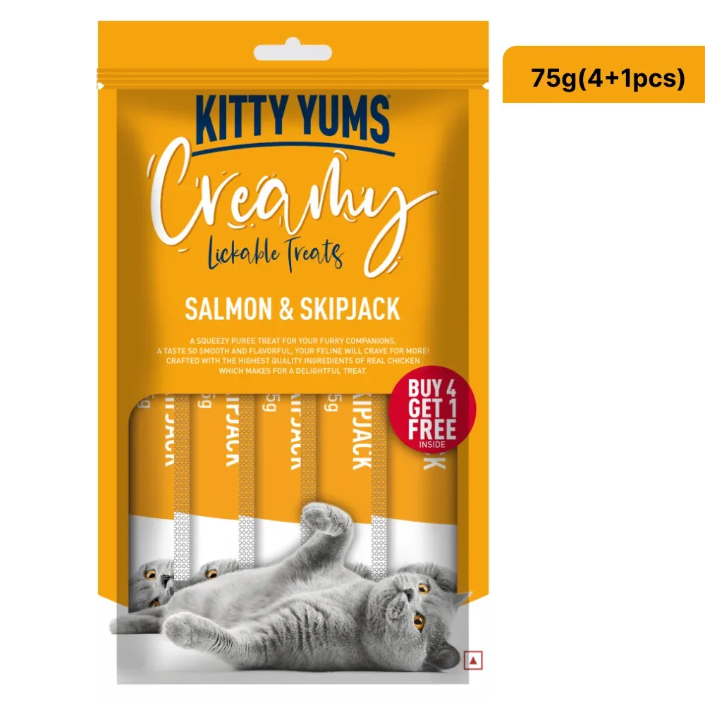 Kitty Yums Salmon & Skipjack Creamy Cat Treats