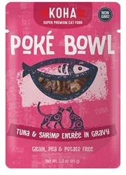 Koha Cat Grain-Free Pok Tuna and Shrimp, 3 oz each, Case of 24