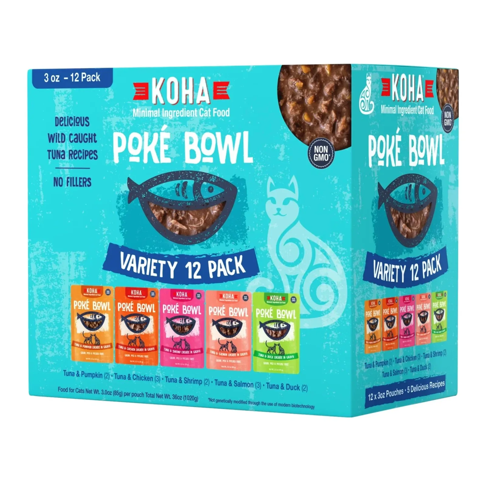 Koha Cat Grain-Free Poke Bowl 3 oz. Variety Pack 24 ct