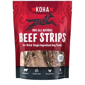 Koha Dog Grain-Free Air Dried Beef Strips, 3.25 oz