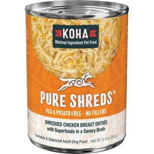 Koha Dog Grain-Free Shredded Chicken, 12.5 oz each, Case of 12