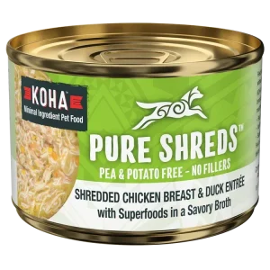 Koha Dog Grain-Free Shredded Chicken And Duck 5.5 oz. 12 ct