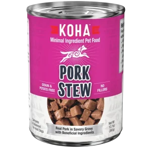 Koha Dog Grain-Free Stew Pork, 12.7 oz each, Case of 12