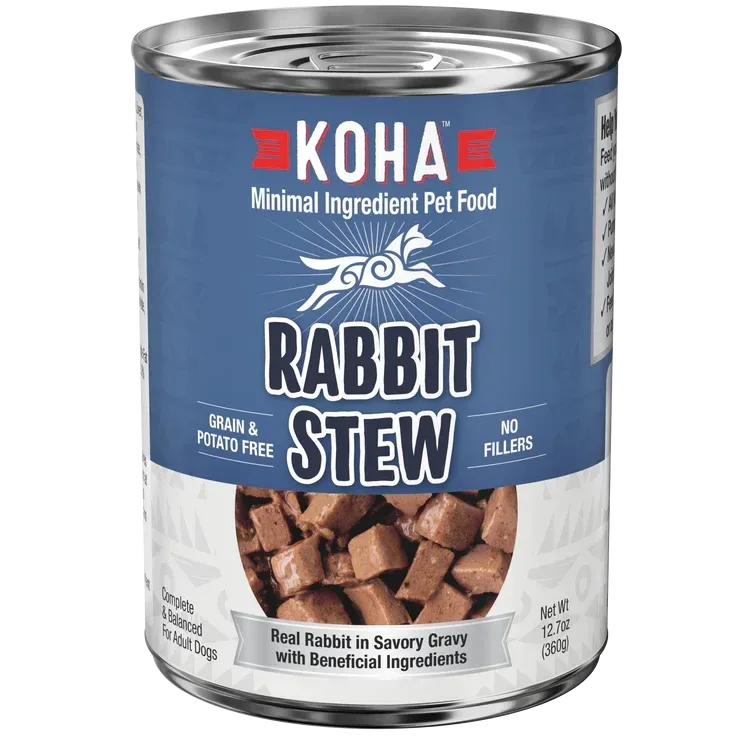 Koha Dog Grain-Free Stew Rabbit, 12.7 oz each, Case of 12