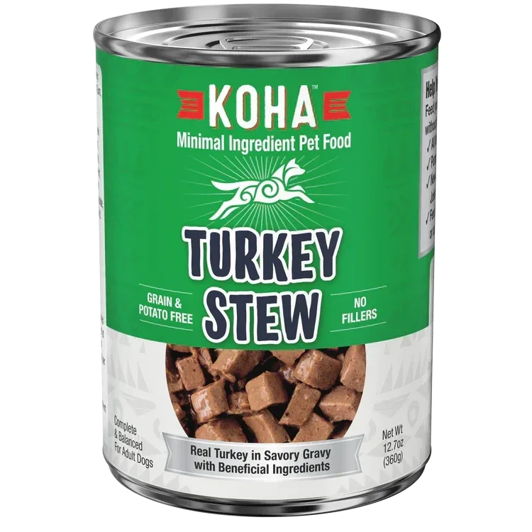 Koha Dog Grain-Free Stew Turkey, 12.7 oz each, Case of 12
