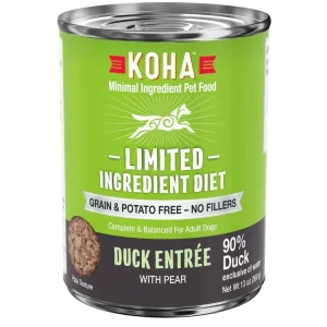 Koha Dog Limited Ingredient Grain-Free 90% Duck, 13 oz each, Case of 12