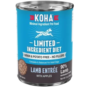 Koha Dog Limited Ingredient Grain-Free 90% Lamb, 13 oz each, Case of 12
