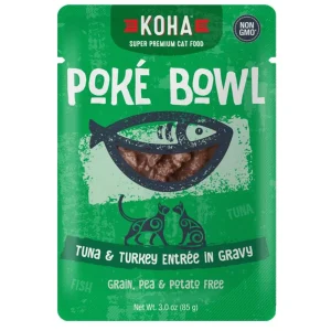 KOHA Poke Bowl Tuna and Turkey in Gravy Wet Cat Food, 3 oz each, Case of 24
