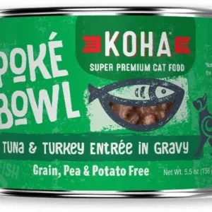 KOHA Poke Bowl Tuna and Turkey in Gravy Wet Cat Food, 5.5 oz each, Case of 24