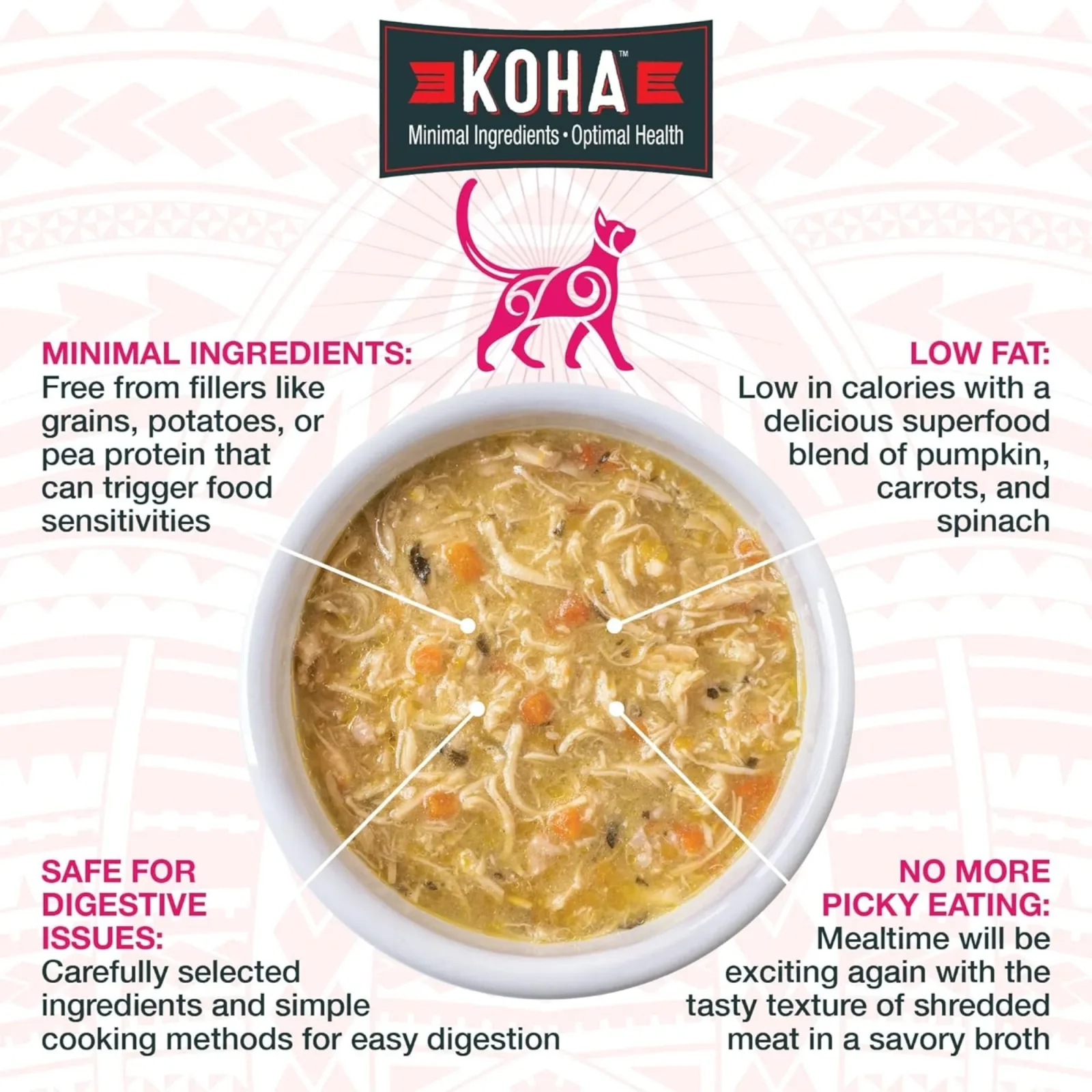 KOHA Pure Shreds Grain-Free Wet Cat Food Variety Pack, 2.8 oz, 24 ct - Image 2
