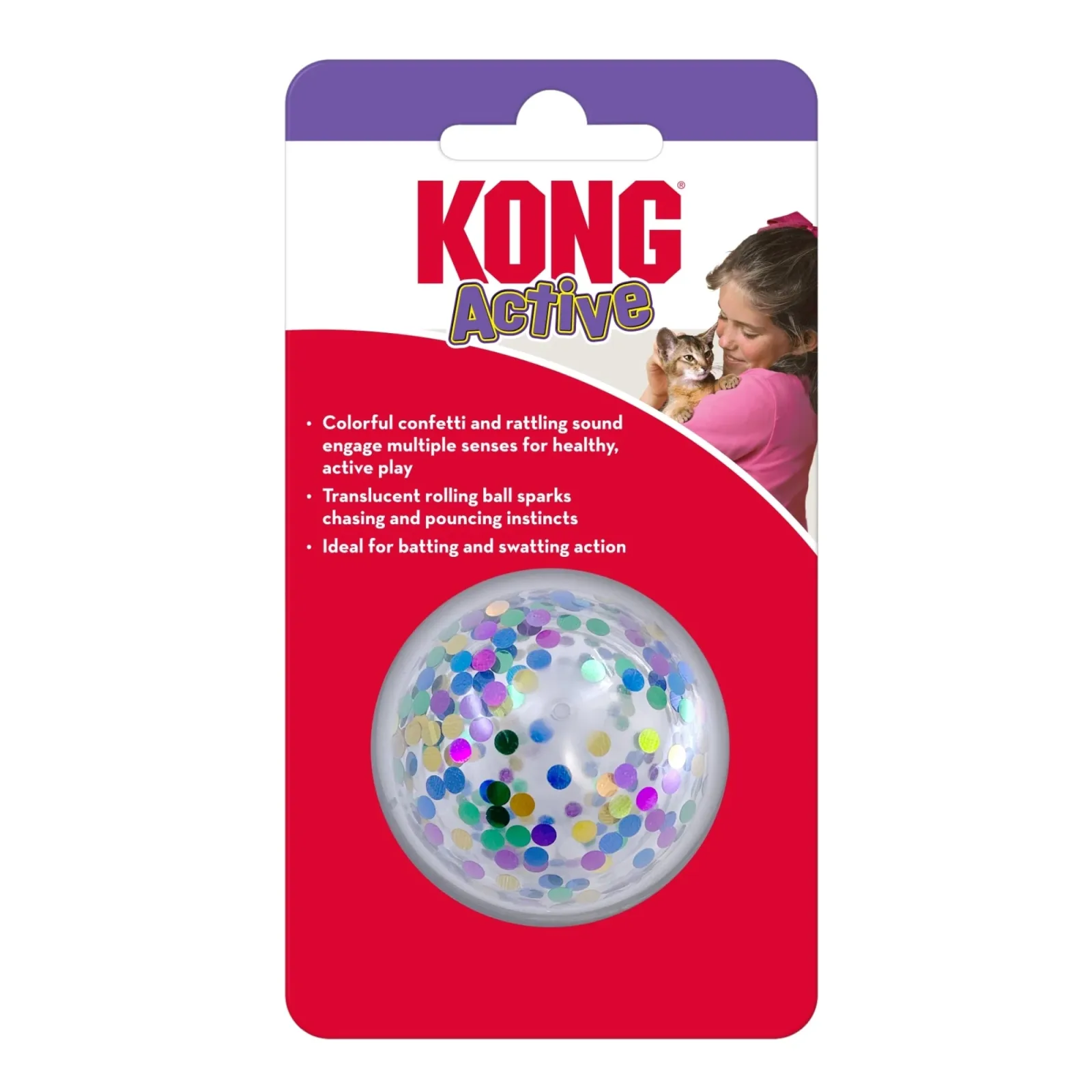 KONG Active Confetti Ball Cat Toy, 2-Count