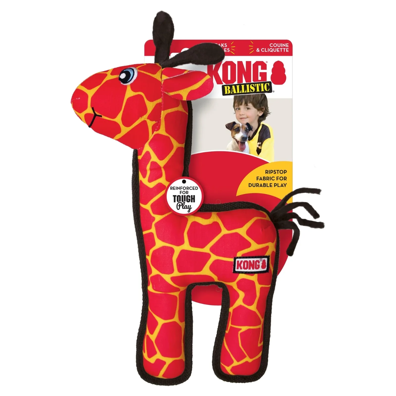KONG Ballistic Dog Toy Giraffe, Medium/Large, 2-Count
