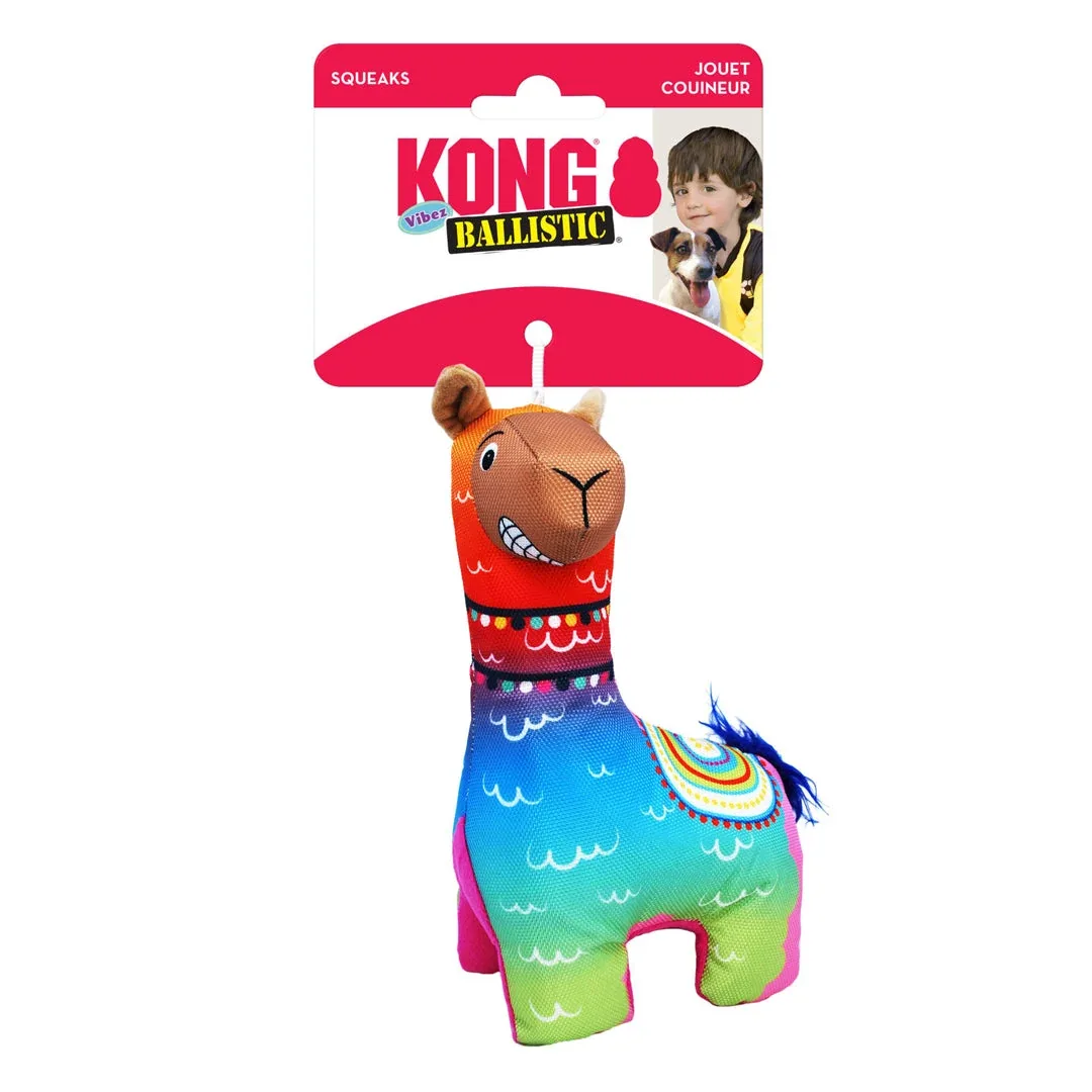 KONG Ballistic Vibez Llama Plush Dog Toy - X-Small