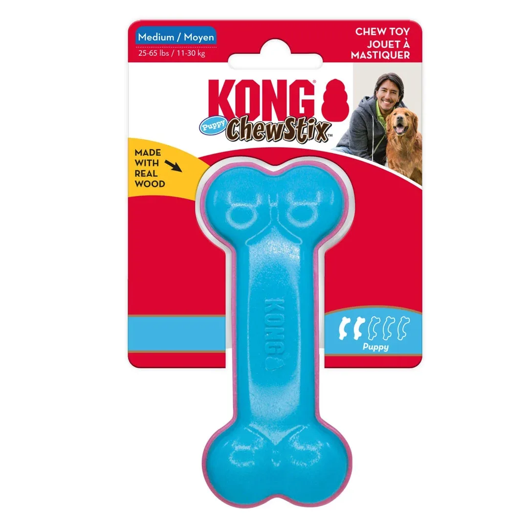 KONG ChewStix Puppy Curved Bone Dog Toy, Medium, 2-Count