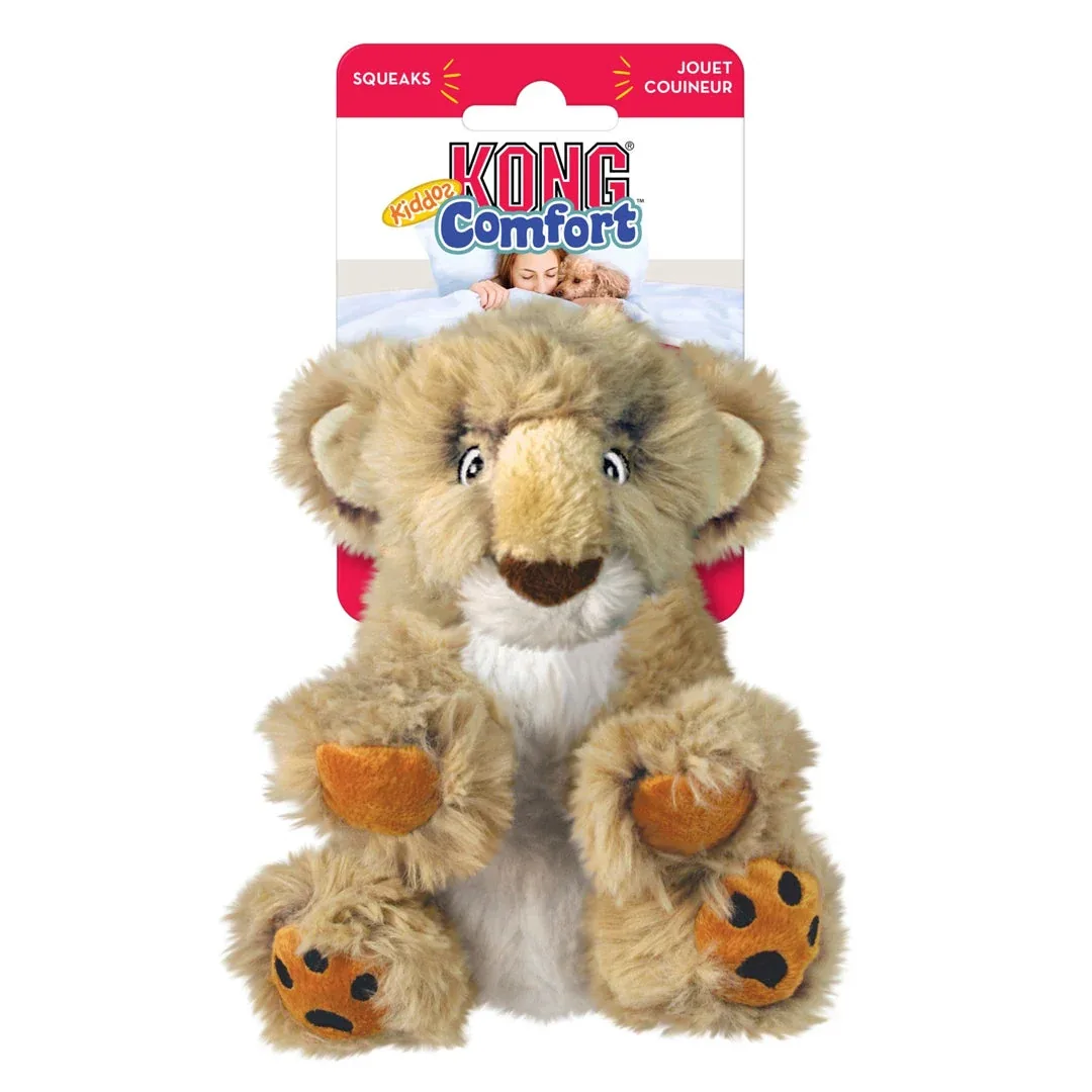 KONG Comfort Kiddos Lion Plush Dog Toy Tan X-Small