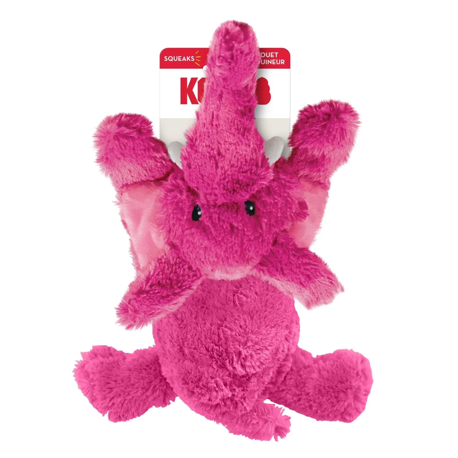 KONG Cozie Elmer Elephant Plush Dog Toy, Pink Medium