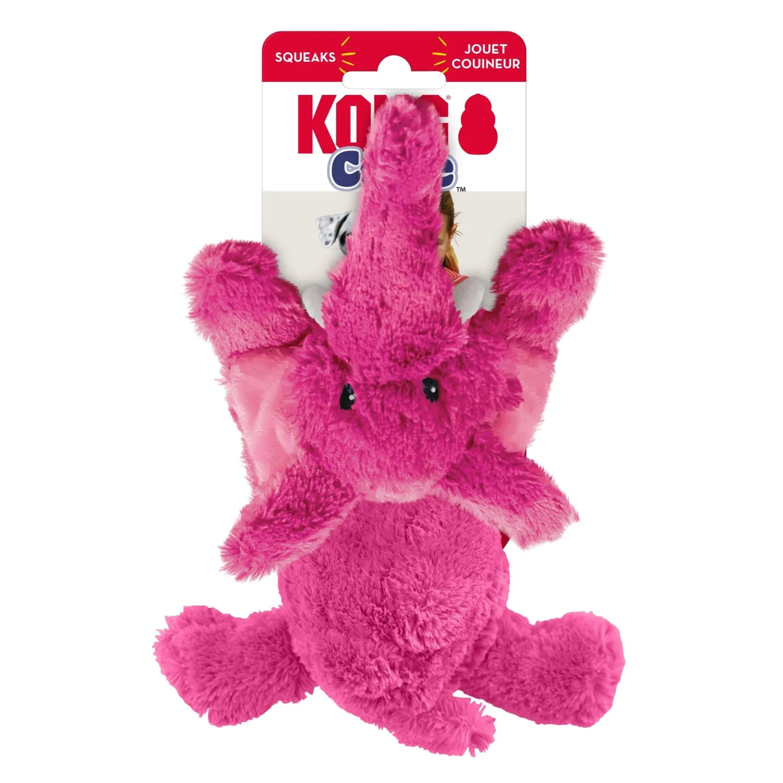 KONG Cozie Elmer Elephant Plush Dog Toy Pink Small