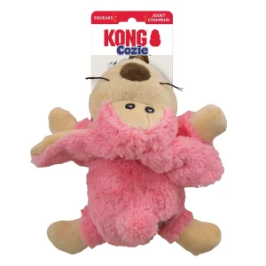 KONG Cozie Floppy Rabbit Plush Dog Toy Pink Medium