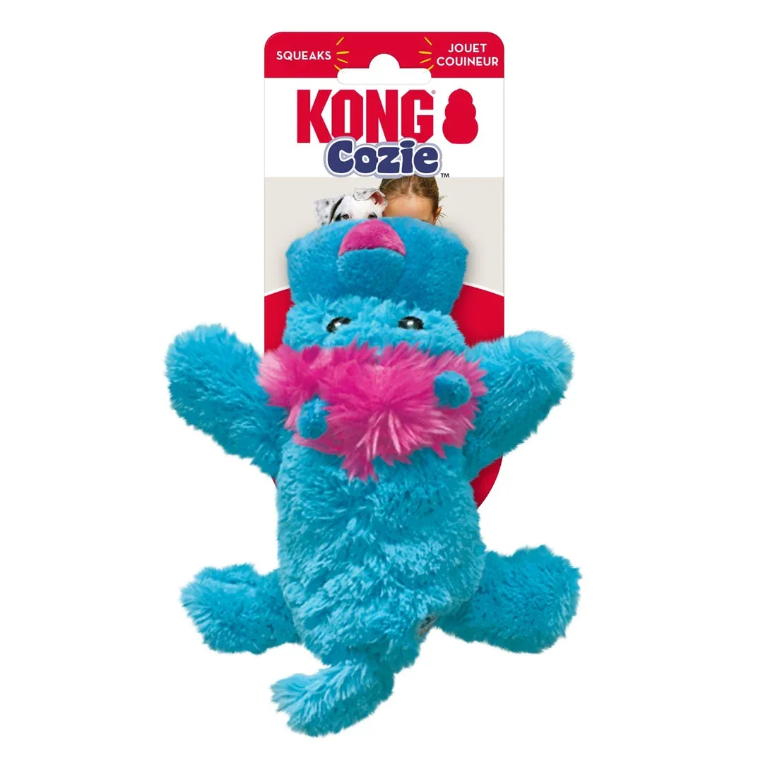KONG Cozie King Lion Plush Dog Toy Blue Small - Image 2